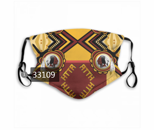 New 2021 NFL Washington Redskins #1 Dust mask with filter->nfl dust mask->Sports Accessory